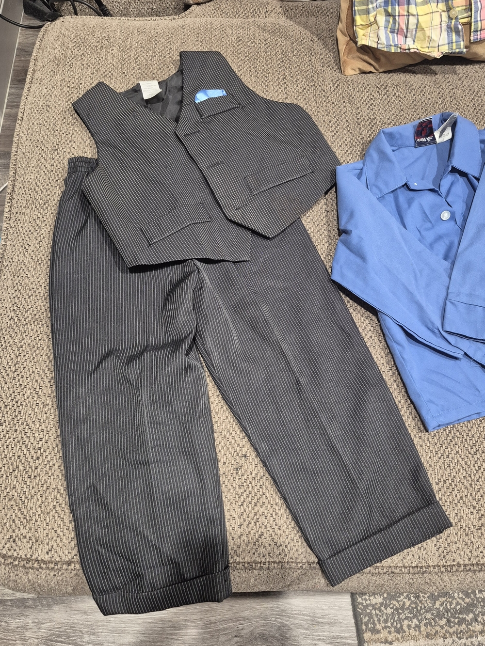 Boys' Charcoal Pinstripe Vest & Pants Set